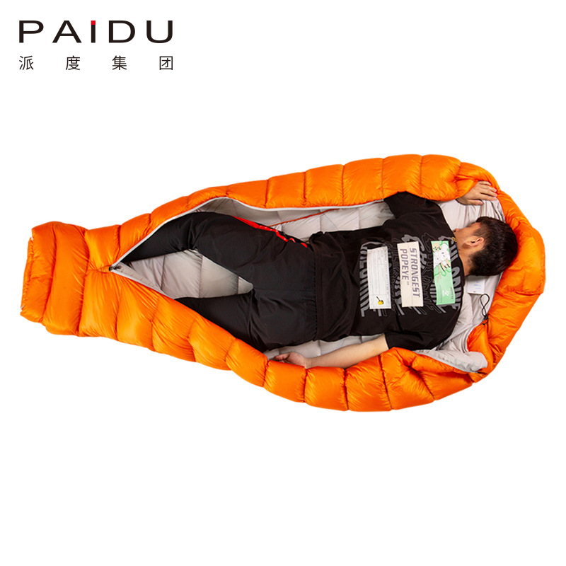 Paidu 210 * 75 * 40cm Outdoor Camping Lightweight Duck Down Sleeping Bag for Adult Self Driving Tour Four Seasons Camping Mountaineering Warm Mommy Down Sleeping Bag
