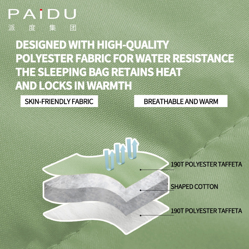 Paidu Spring Autumn Sleeping Bag Camping Home Lunch Break Portable Hotel Dirt Can Be Spliced Single Double Cotton
