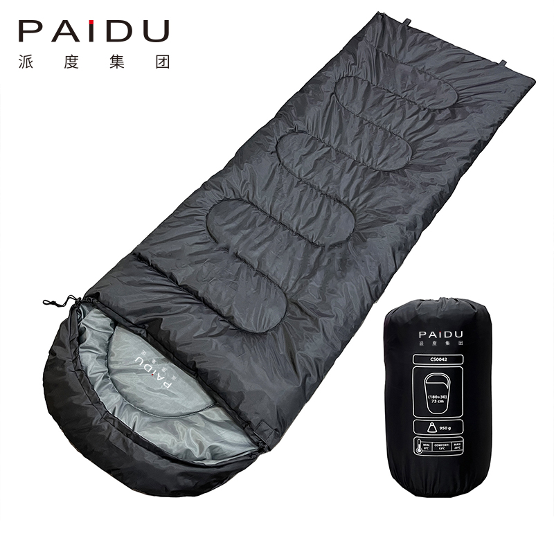 Paidu Sleeping Bag Spring And Autumn Camping Camping Windproof Warm Cotton Sleeping Bag Outdoor 170T Green Hooded