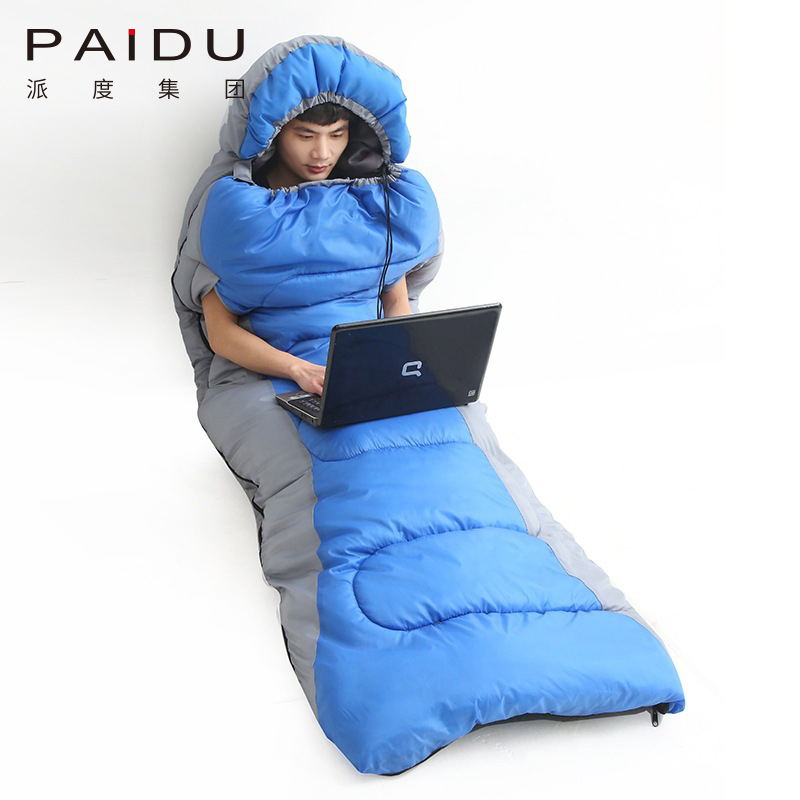 Paidu Envelope With Hat Sleeping Bag Manufacturers Wholesale Spring And Autumn Outdoor Four Seasons Adult Thickened Warm Lunch Ultra-Light Can Reach