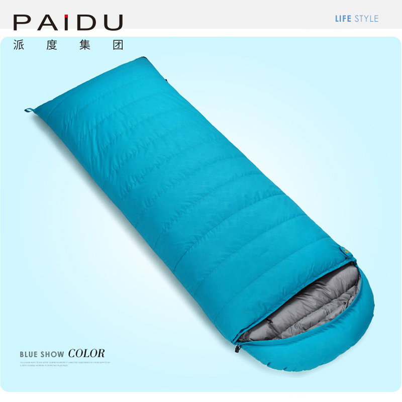 Paidu 210*80cm Outdoor Down Sleeping Bag, Four Seasons Universal, Thickened and Warm White Goose Down Envelope, Convenient and Cold proof