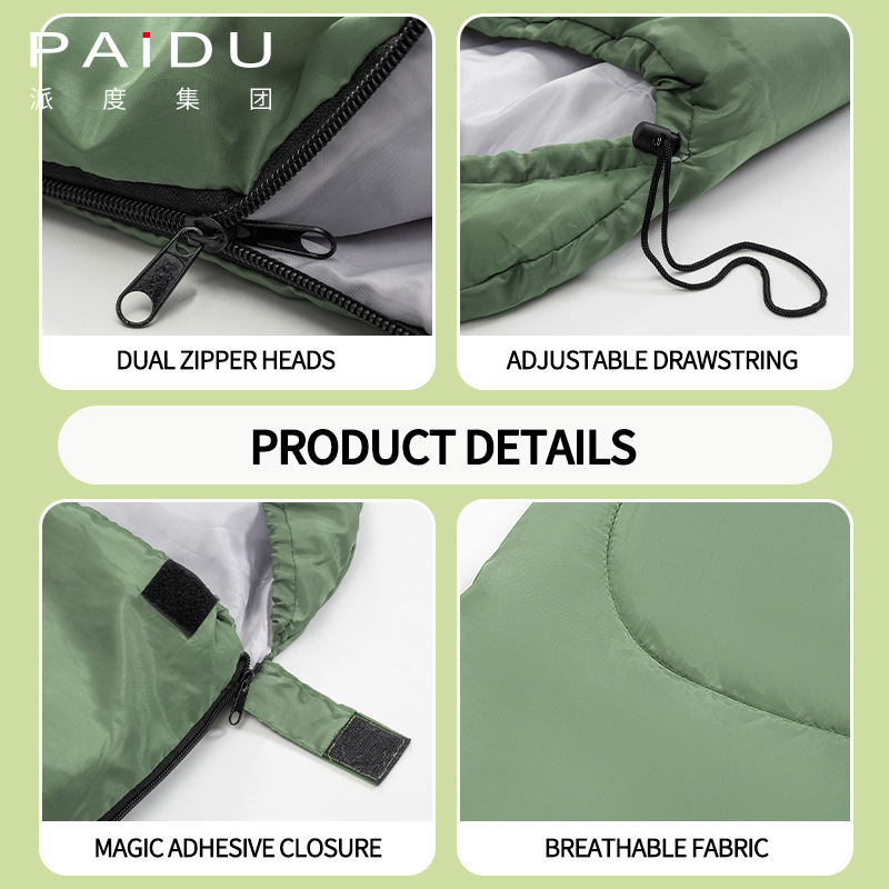 Paidu Spring Autumn Sleeping Bag Camping Home Lunch Break Portable Hotel Dirt Can Be Spliced Single And Double Cotton Sleeping Bag