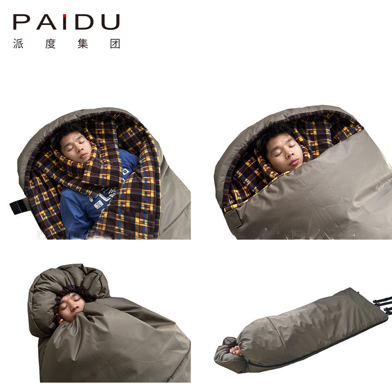 Paidu 4Kg Waterproof Fishing Sleeping Bag Oxford Flannel Cold Resistant 10 Degrees Below Zero