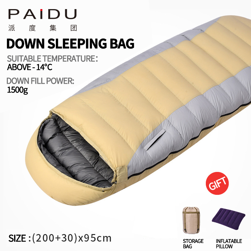 Paidu -30 degrees Celsius Down Sleeping Bag for Adults Outdoor Winter Camping Adult Couples Plus Size Ultra Lightweight Carrying Duck Down Sleeping Bag