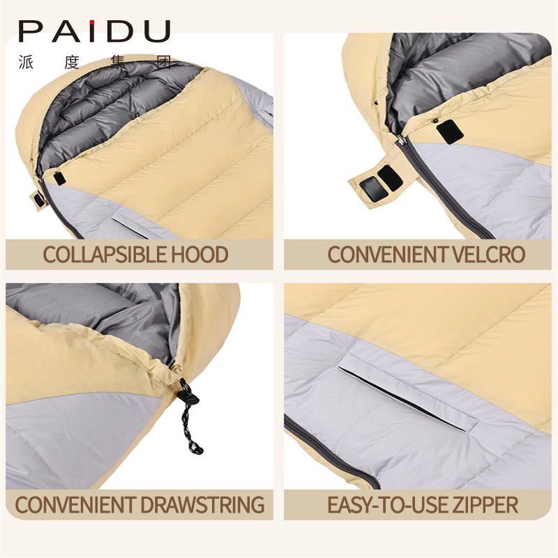 Paidu -5℃ Down Sleeping Bag for Adults Outdoor Winter Camping Adult Couples Plus Size Ultra Lightweight Carrying Duck Down Sleeping Bag
