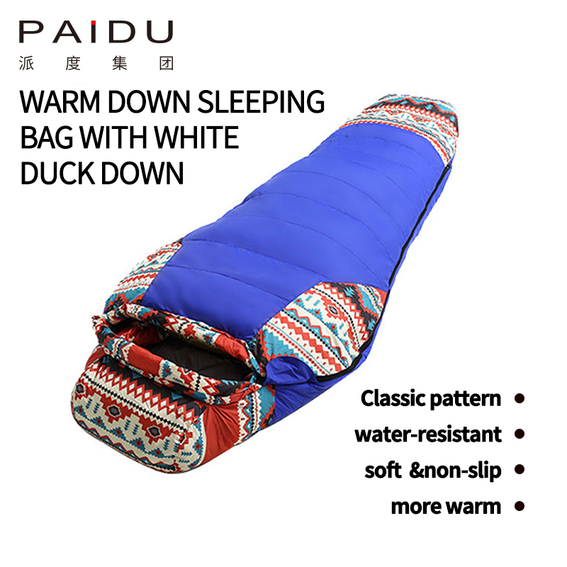 Paidu Adult down sleeping bag, outdoor camping sleeping bag, camping warm white duck down sleeping bag