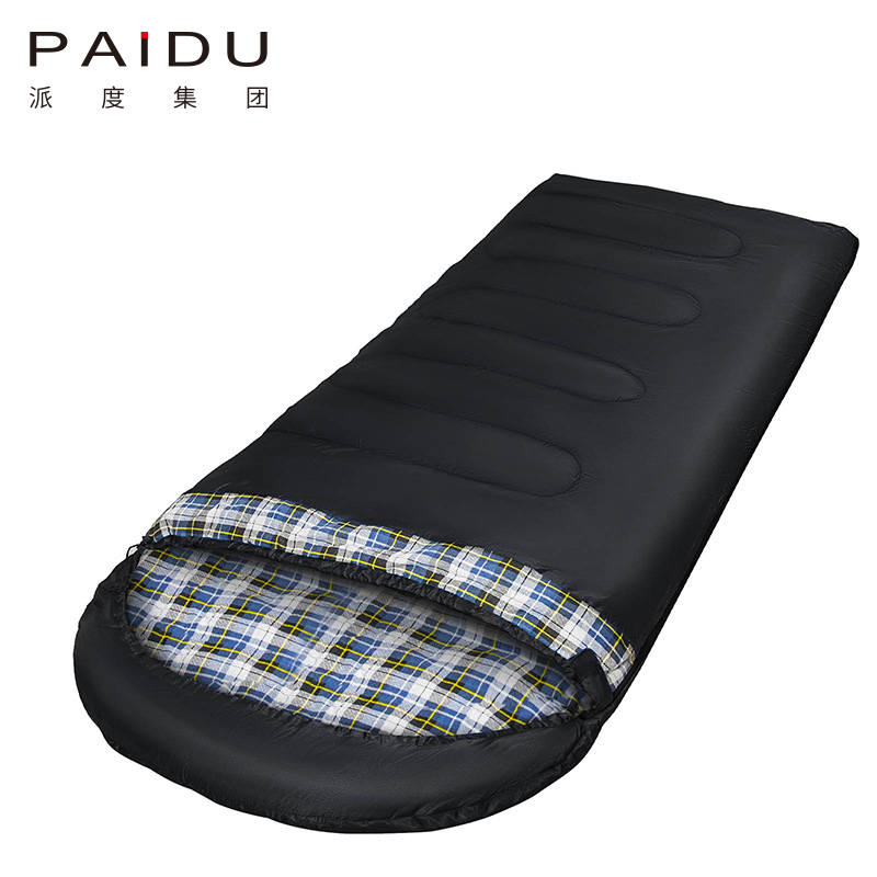 Paidu Wholesale of large space winter flannel sleeping bags, outdoor camping and camping envelopes, splicing and thickening of warm sleeping bags