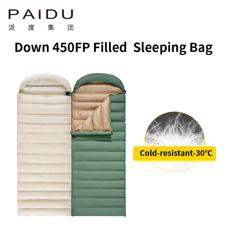 Paidu Down Sleeping Bag Adult Winter Thickening And Widening Cold Outdoor -30 Degrees Camping Four Seasons Universal