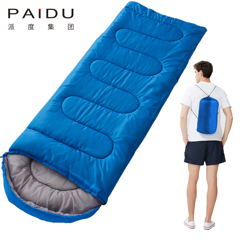 Paidu 1.3Kg Envelopes With Caps Spring And Winter Outdoor Camping Adult Sleeping Bags Thickened Blue