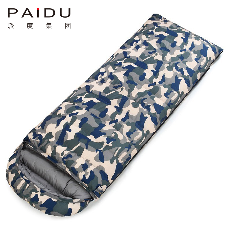 Paidu 210*80cm Outdoor Down Sleeping Bag, Four Seasons Universal, Thickened and Warm White Goose Down Envelope, Convenient and Cold proof
